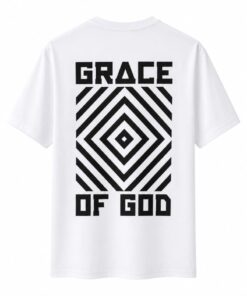 Alternative view of White diamond t-shirt with black GOG logo